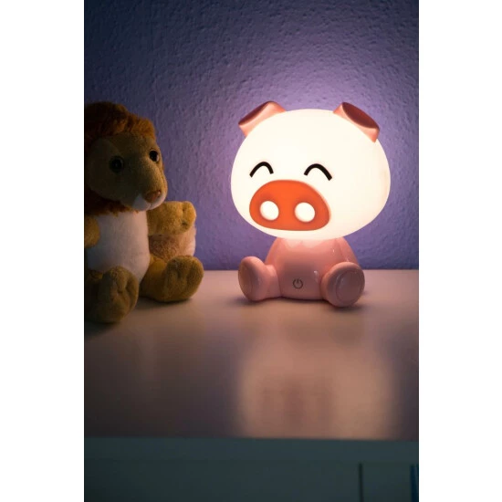 Auslauf 🎁 Nino Leuchten LED Tischleuchte, Kinderleuchte, Schwein, Nino PIG 😀