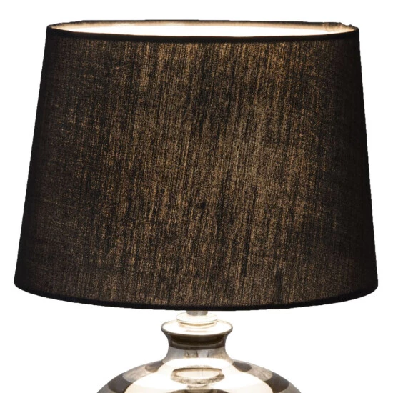 Schlussverkauf 😍 Nino Leuchten Tischleuchte Celia Keramik Schwarz Silber 1 Flammig Gestreift 🔥 - Image 5