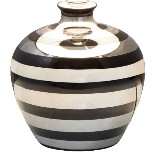 Schlussverkauf 😍 Nino Leuchten Tischleuchte Celia Keramik Schwarz Silber 1 Flammig Gestreift 🔥 - Image 7