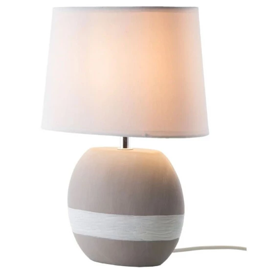 Billig 👏 Nino Leuchten Tischleuchte Creto Keramik Grau Weiß 1 Flammig Schirm Modern ⭐ - Image 2