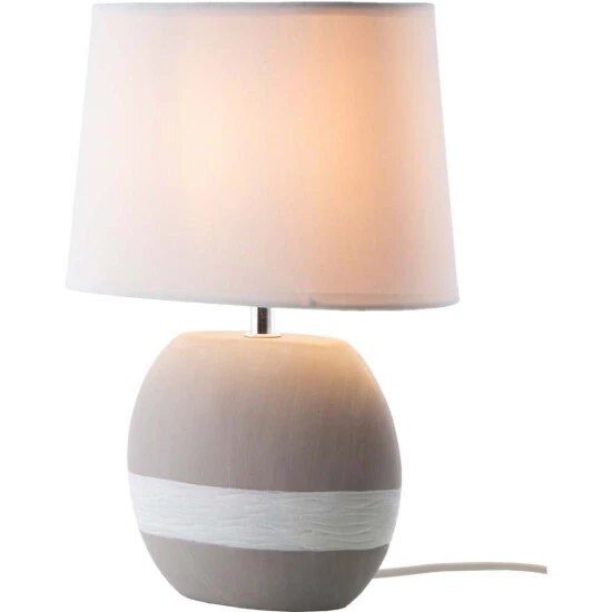 Billig 👏 Nino Leuchten Tischleuchte Creto Keramik Grau Weiß 1 Flammig Schirm Modern ⭐ - Image 3