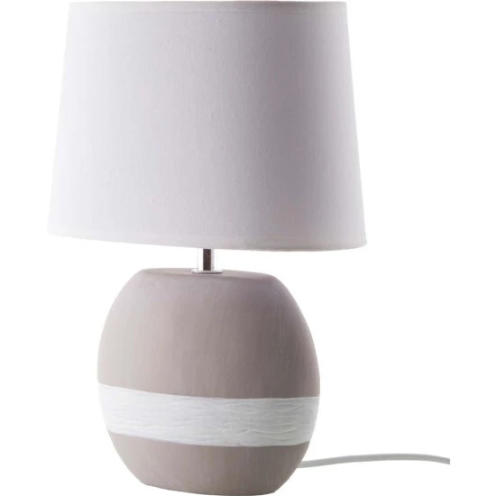 Billig 👏 Nino Leuchten Tischleuchte Creto Keramik Grau Weiß 1 Flammig Schirm Modern ⭐ - Image 4