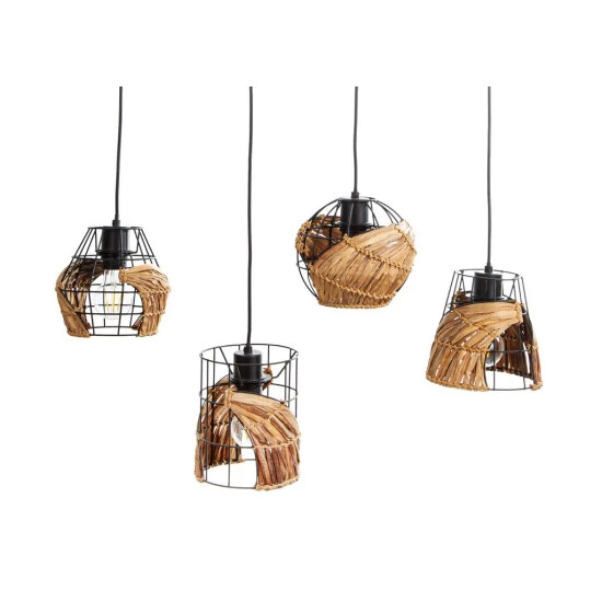 Angebote 🧨 Nino Leuchten Pendelleuchte 4-flg. JAVA Holzbalken Eukalyptusholz, 32740408 🎉 - Image 2