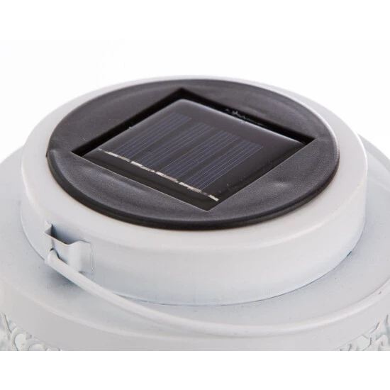 Bestpreis 🔥 Nino Leuchten Solarlaterne Sassari Metall Weiß 🔔 - Image 4