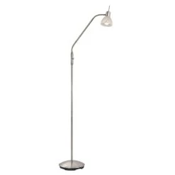 Top 10 🛒 Nino Leuchten LED Stehleuchte 1-f.Daytona Nickel,Glas Alab. Weiß Incl.1xE14,3W,LED H:145cm,Glas 10cm,mit Flexarm ✨