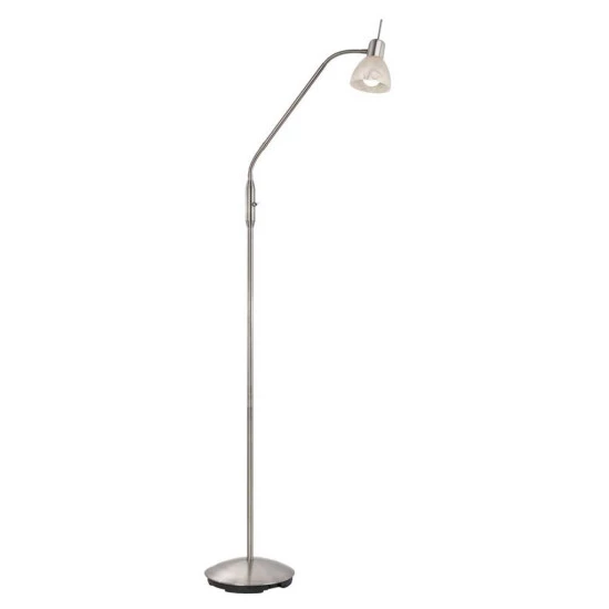 Top 10 🛒 Nino Leuchten LED Stehleuchte 1-f.Daytona Nickel,Glas Alab. Weiß Incl.1xE14,3W,LED H:145cm,Glas 10cm,mit Flexarm ✨