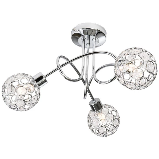 Aktion ✨ Nino Leuchten LED Deckenleuchte 3flg Largo Chrom,Metallkopf M.Acryl-Deko 64340306 🧨