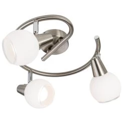 Neu 🎁 Nino Leuchten LED Spot 3flg Dasha Nickel,Glas Matt Weiss/klar 81369301 🎁