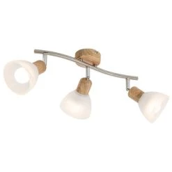 Brandneu 👏 Nino Leuchten LED Spot 3-flg. DAYTONA Eichefarb.,Glas Alab.weiss 🤩