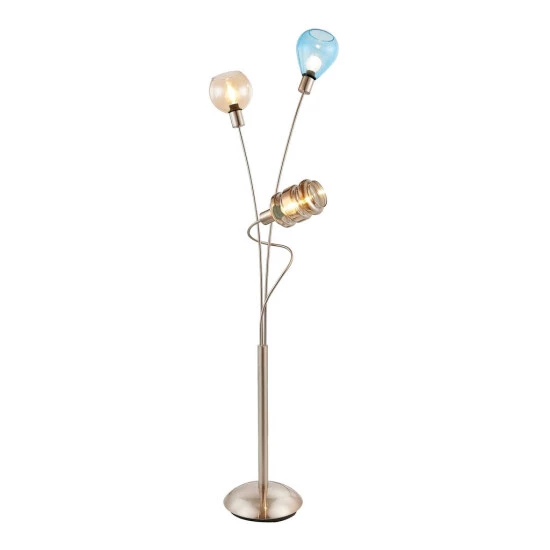 Brandneu ✨ Nino Leuchten Stehleuchte 3flg PESARO - Nickel Matt - Für 3xE14,max.40W; 40580301 🔥