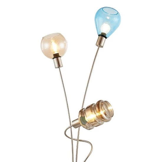 Brandneu ✨ Nino Leuchten Stehleuchte 3flg PESARO - Nickel Matt - Für 3xE14,max.40W; 40580301 🔥 - Image 2