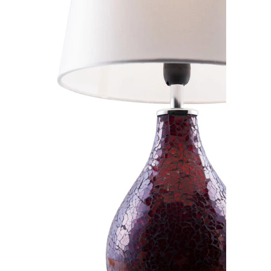 Budget 😉 Nino Leuchten Tischleuchte 1flg SUSA Mosaik Rot,SChirm Weiss ⌛ - Image 2