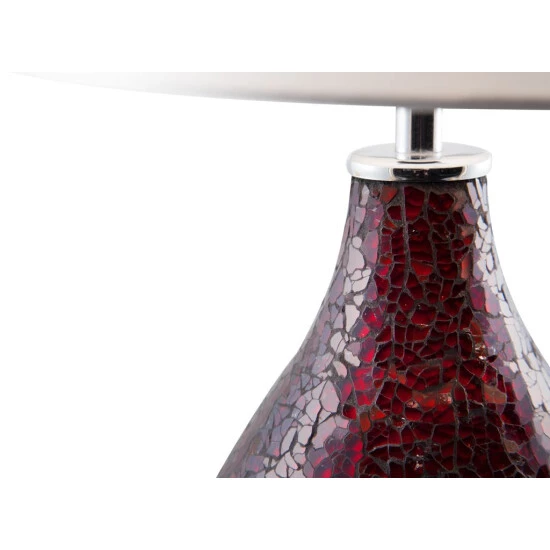 Budget 😉 Nino Leuchten Tischleuchte 1flg SUSA Mosaik Rot,SChirm Weiss ⌛ - Image 3