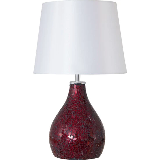 Budget 😉 Nino Leuchten Tischleuchte 1flg SUSA Mosaik Rot,SChirm Weiss ⌛ - Image 4