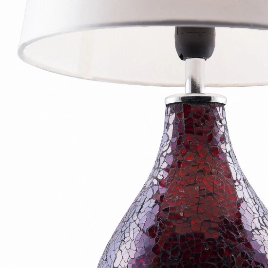 Budget 😉 Nino Leuchten Tischleuchte 1flg SUSA Mosaik Rot,SChirm Weiss ⌛ - Image 5