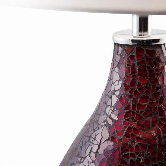 Budget 😉 Nino Leuchten Tischleuchte 1flg SUSA Mosaik Rot,SChirm Weiss ⌛ - Image 6