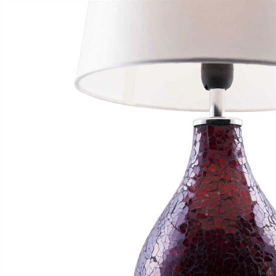 Budget 😉 Nino Leuchten Tischleuchte 1flg SUSA Mosaik Rot,SChirm Weiss ⌛ - Image 7