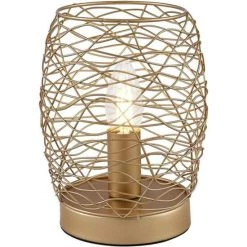 Auslauf 🔔 Nino Leuchten Tischleuchte Nachttischlampe Pau Gold 1 Flammig Modern 🔥