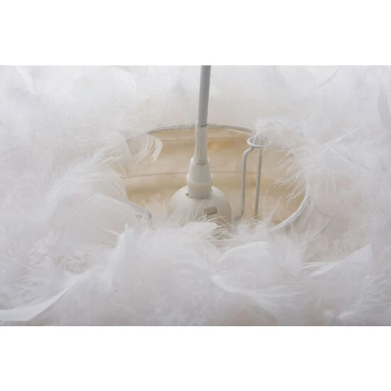 Aktion 🔔 Nino Leuchten Pendel 1-flg. DUCKY Stoffkugel Mit Federn Weiß, 30120107 👏 - Image 8