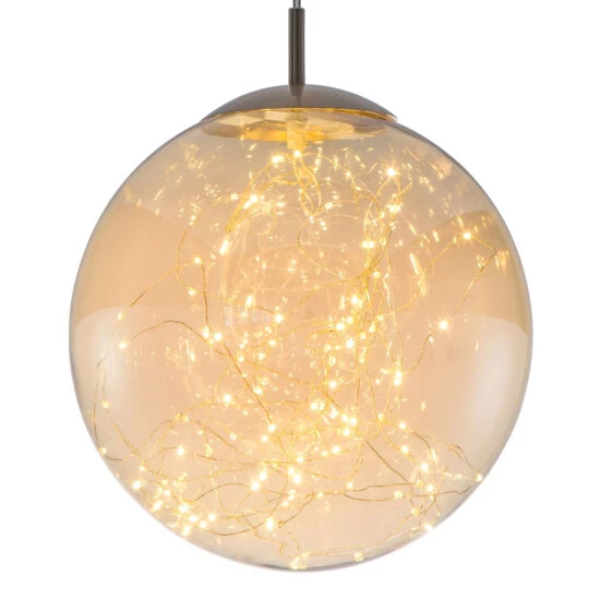Coupon 🎁 Nino Leuchten LED Pendelleuchte Kugellampe, Lichterkette Glas, Amberfarben 🥰 - Image 4