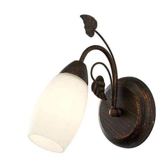 Auslauf 💯 Nino Leuchten Wandleuchte 1flg VENEZIA Rostfarbig,Glas Alabasterfarb 🔔 - Image 2