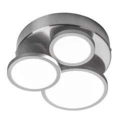 Rabatt ⭐ Nino Leuchten Deckenleuchte Neo Modern Silber Rund 3 Flammig LED Chrom Dimmbar 🔔