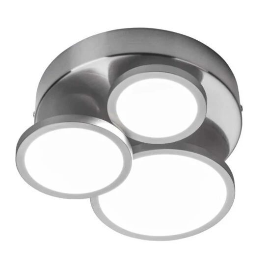 Rabatt ⭐ Nino Leuchten Deckenleuchte Neo Modern Silber Rund 3 Flammig LED Chrom Dimmbar 🔔