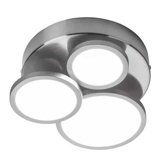 Rabatt ⭐ Nino Leuchten Deckenleuchte Neo Modern Silber Rund 3 Flammig LED Chrom Dimmbar 🔔 - Image 4