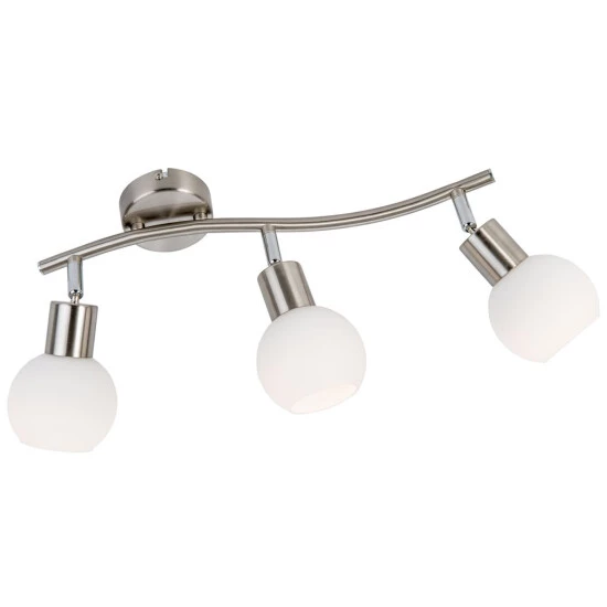 Coupon 🎁 Nino Leuchten LED Balken 3-flg. Loxy Nickel,Glas Opal Matt Weiss 🎉