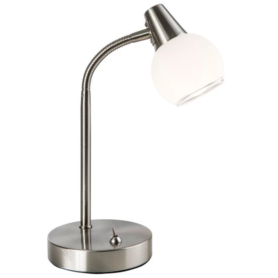 Großhandel 🌟 Nino Leuchten LED Stehleuchte 1flg Dasha Nickel,Glas Matt Weiss/klar 51360101 😀