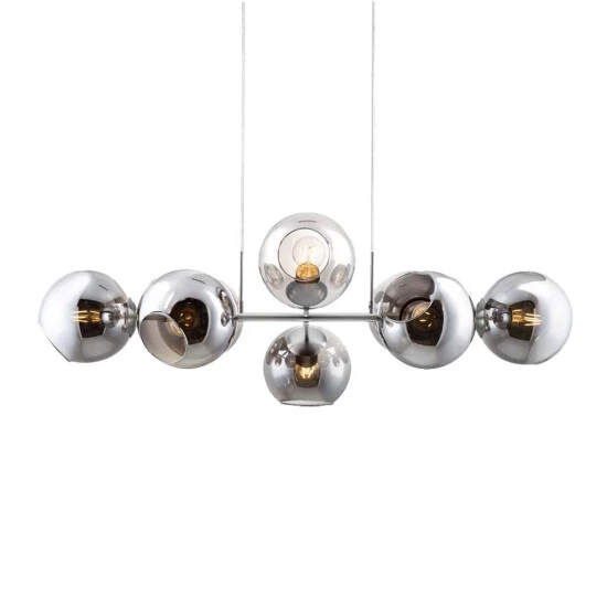 Rabatt 🌟 Nino Leuchten Pendel 8-flg PILAR Nickel Matt, Glas Smokey, 31240802 ⌛ - Image 2