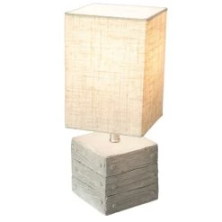 Brandneu 👍 Nino Leuchten Tischleuchte 1flg LISCO Betonfarben, Webschirm Grau, 50560168 ⌛