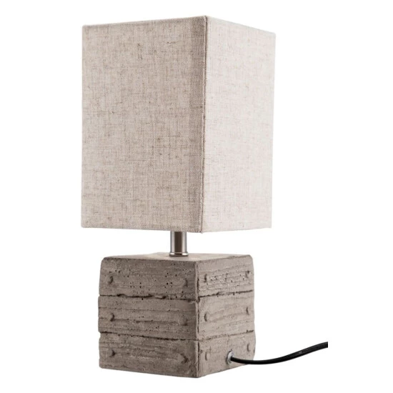 Brandneu 👍 Nino Leuchten Tischleuchte 1flg LISCO Betonfarben, Webschirm Grau, 50560168 ⌛ - Image 2