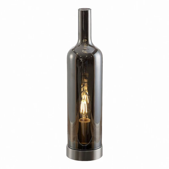 Bestes Angebot 😍 Nino Leuchten Tischleuchte BOTTLE Nickel Matt, Glas Smokey, 50090102 😍