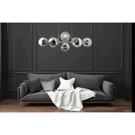 Rabatt 🌟 Nino Leuchten Pendel 8-flg PILAR Nickel Matt, Glas Smokey, 31240802 ⌛ - Image 8