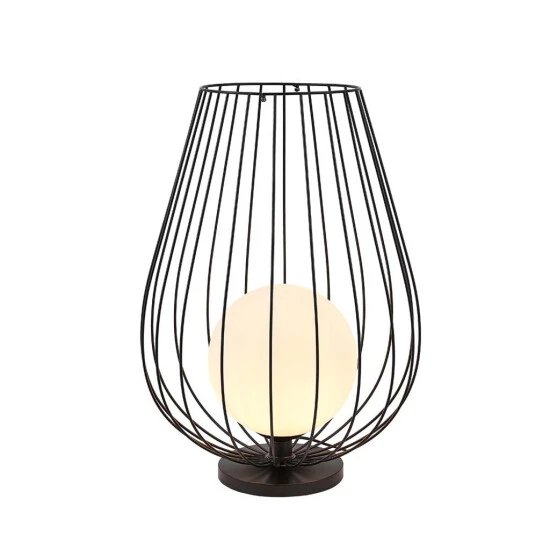 Blitzangebot 🛒 Nino Leuchten Stehlampe Vega 1 Flammig Schwarz Weiß Modern Metall Draht 32 Cm 🔔 - Image 2