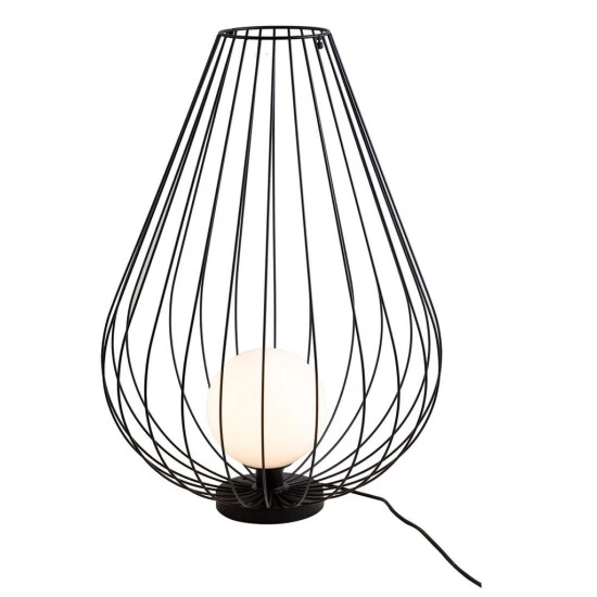 Blitzangebot 🛒 Nino Leuchten Stehlampe Vega 1 Flammig Schwarz Weiß Modern Metall Draht 32 Cm 🔔 - Image 4