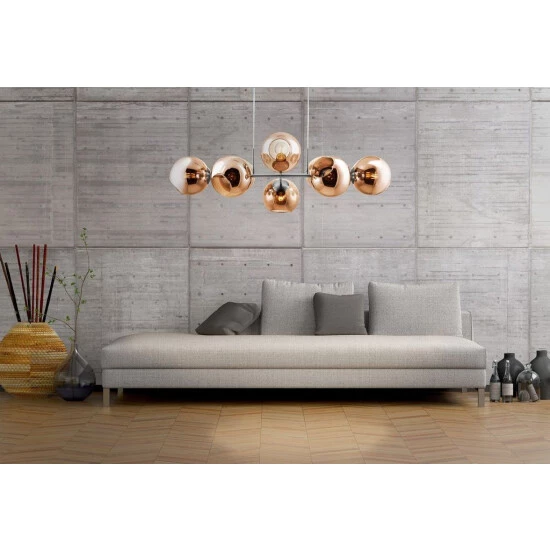 Blitzangebot 💯 Nino Leuchten Pendel 8-flg. PILAR Nickel Matt, Glas Amber, 31240823 🥰 - Image 3